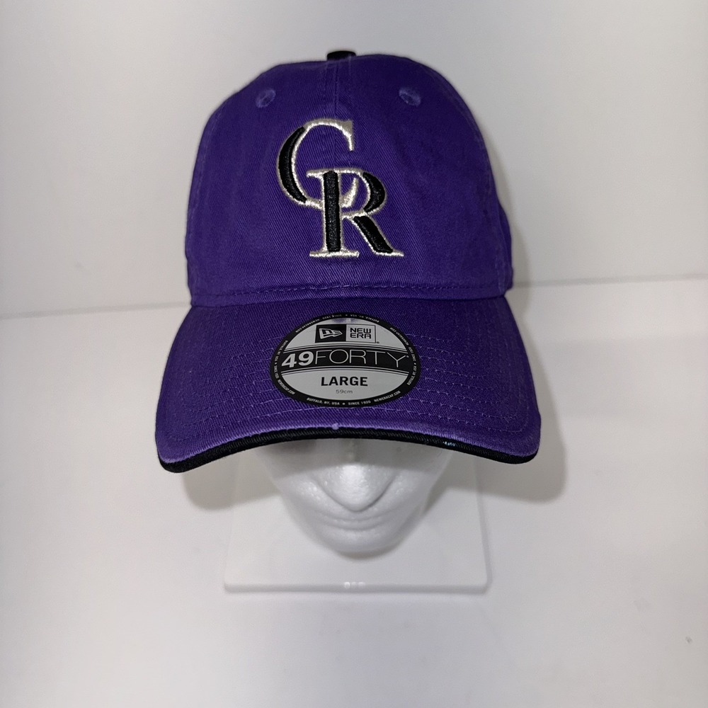 Colorado Rockies New Era 49FORTY Fitted Hat Purple Black Large 59cm MLB